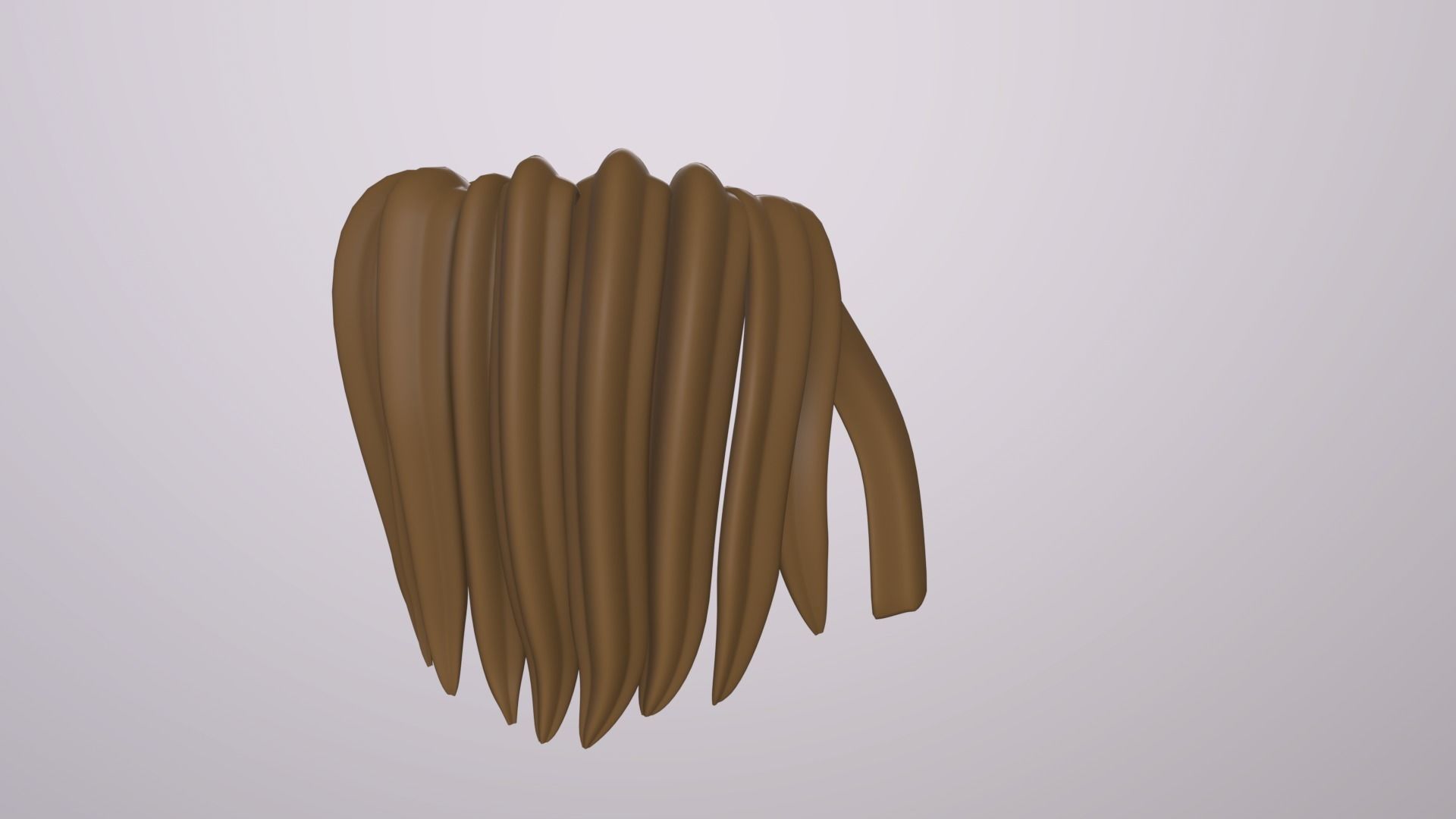 Stylize Male Hair with Blender curve 2 Low-poly 3D model_8