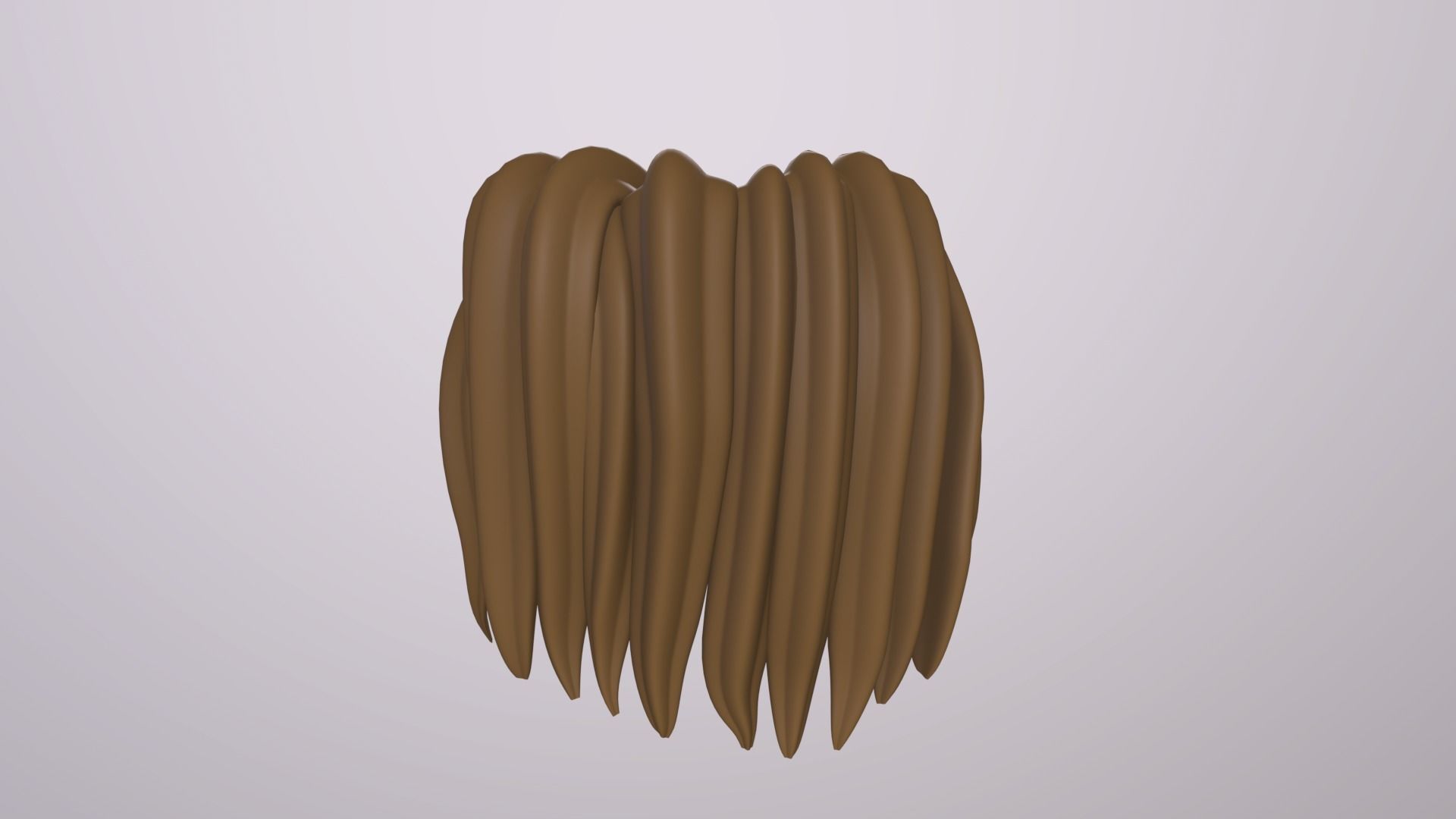 Stylize Male Hair with Blender curve 2 Low-poly 3D model_9