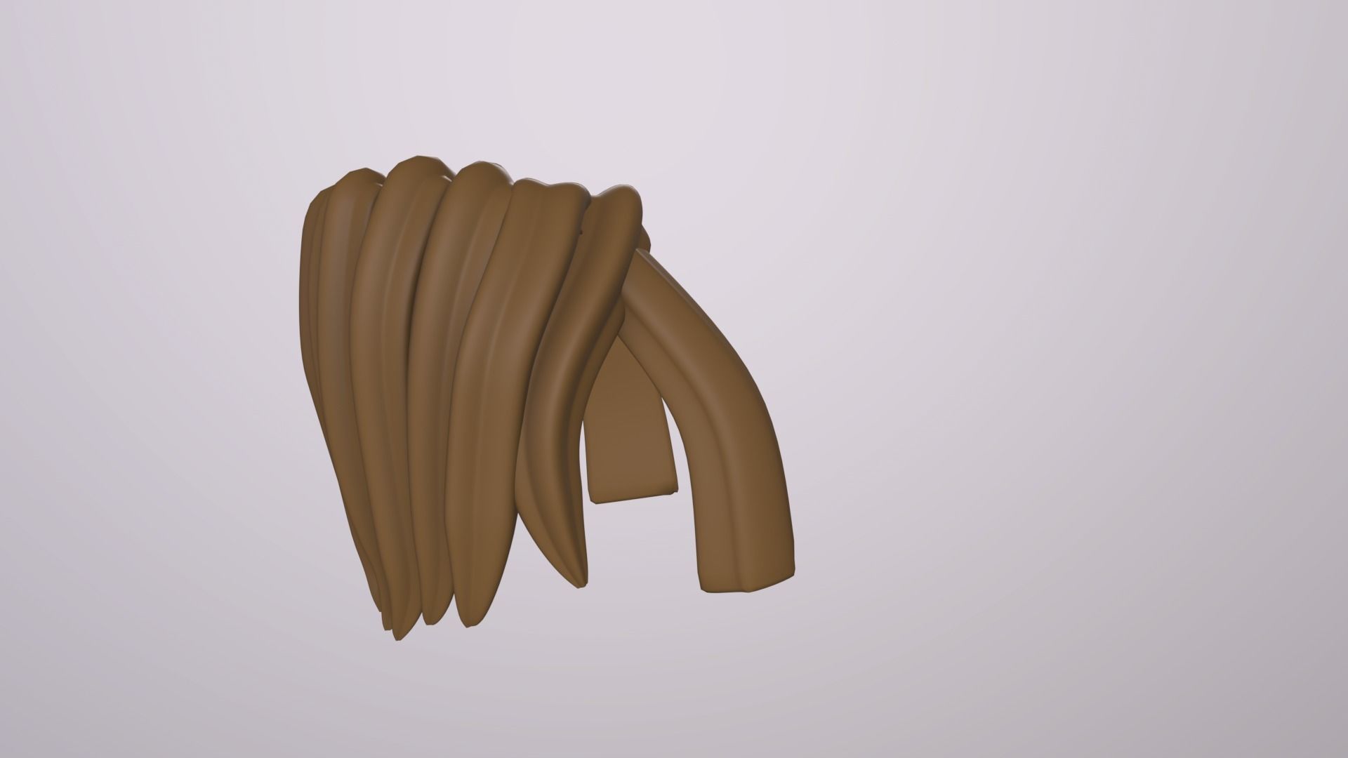 Stylize Male Hair with Blender curve 2 Low-poly 3D model_7
