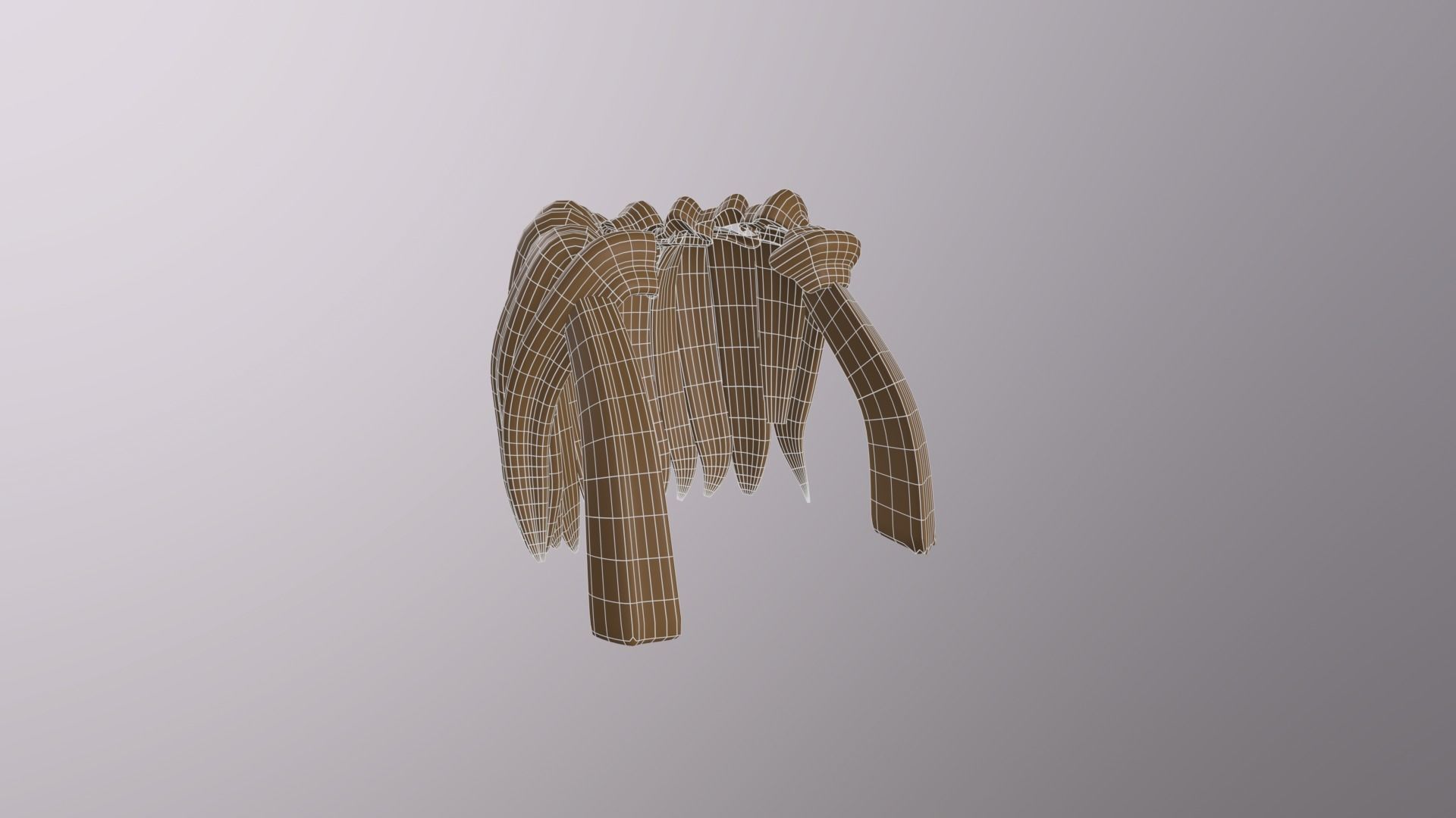 Stylize Male Hair with Blender curve 2 Low-poly 3D model_3