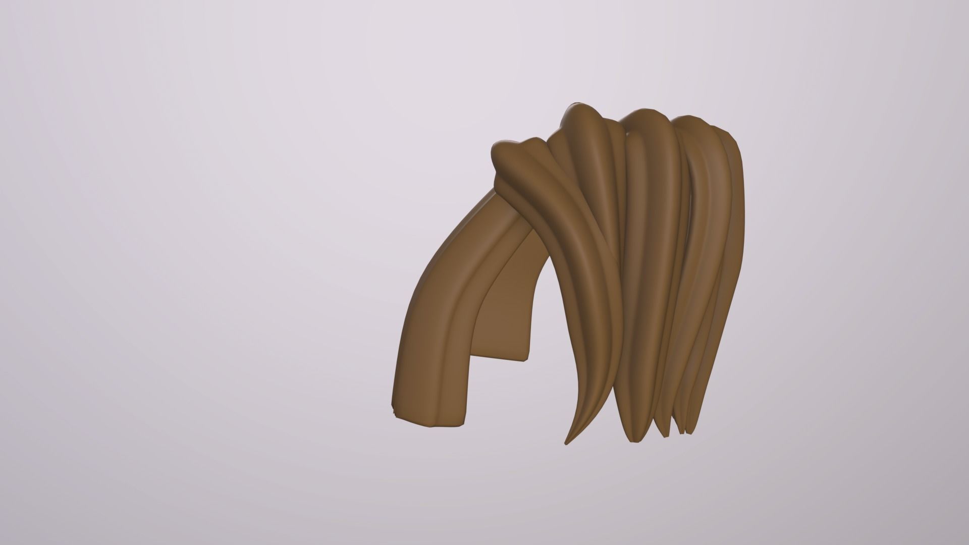 Stylize Male Hair with Blender curve 2 Low-poly 3D model_11