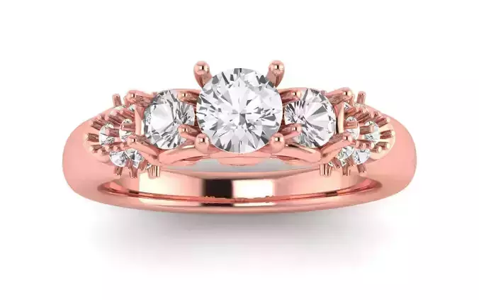 Three Stone Wedding Engagement Women Ring