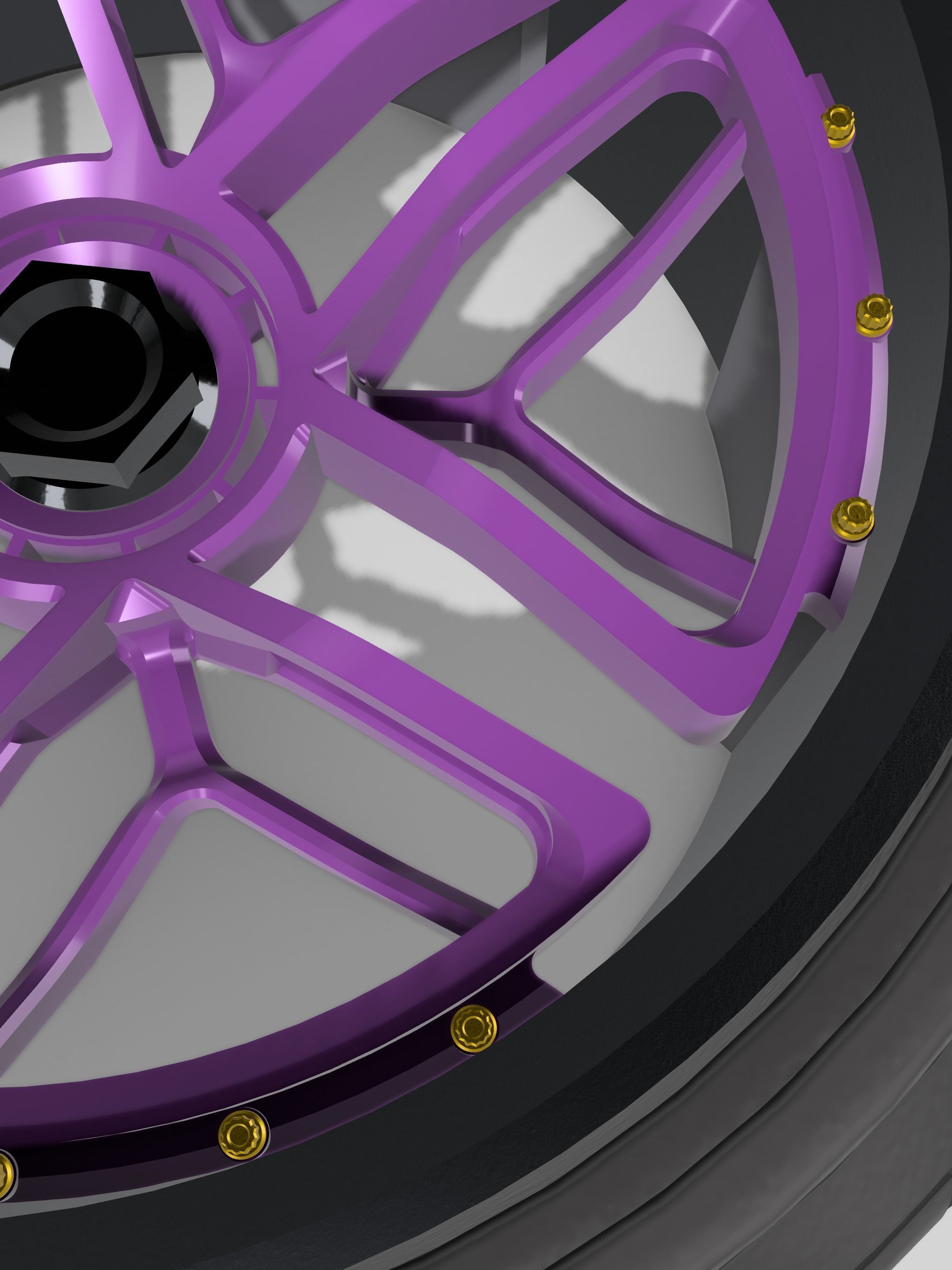 20inch INTERLINK Concave Wheels 3 offsets w Tires 3D print model_2