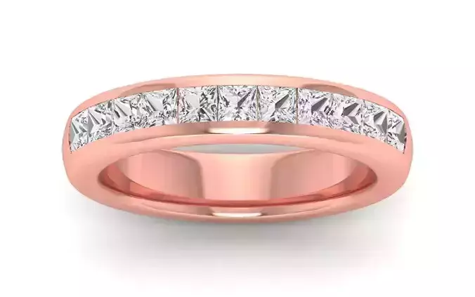 Princess Diamond Eternity Band Wedding Engagement Women Ring 3D print model