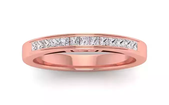 Princess Diamond Half Eternity Band  Ring 3D print model