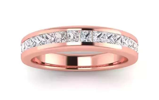 Wedding Engagement Women Princess Diamond Eternity Band Ring 3D print model