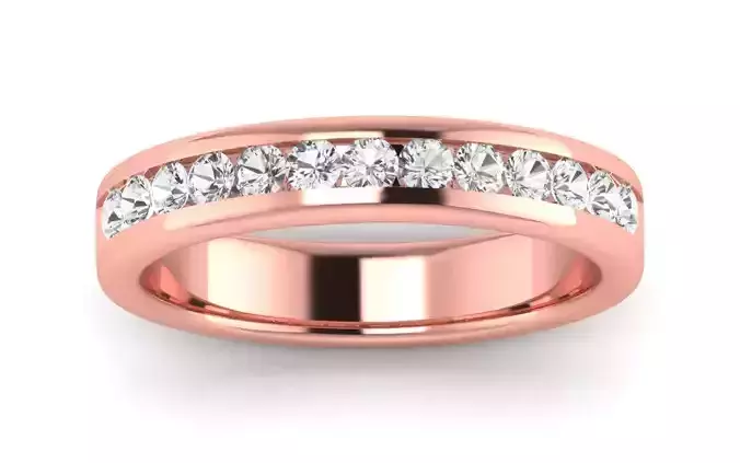 Round Diamond Eternity  Wedding Engagement Women Ring 3D print model
