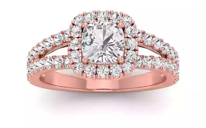 Solitaire Wedding Engagement Women  Cathedral Double Band Ring