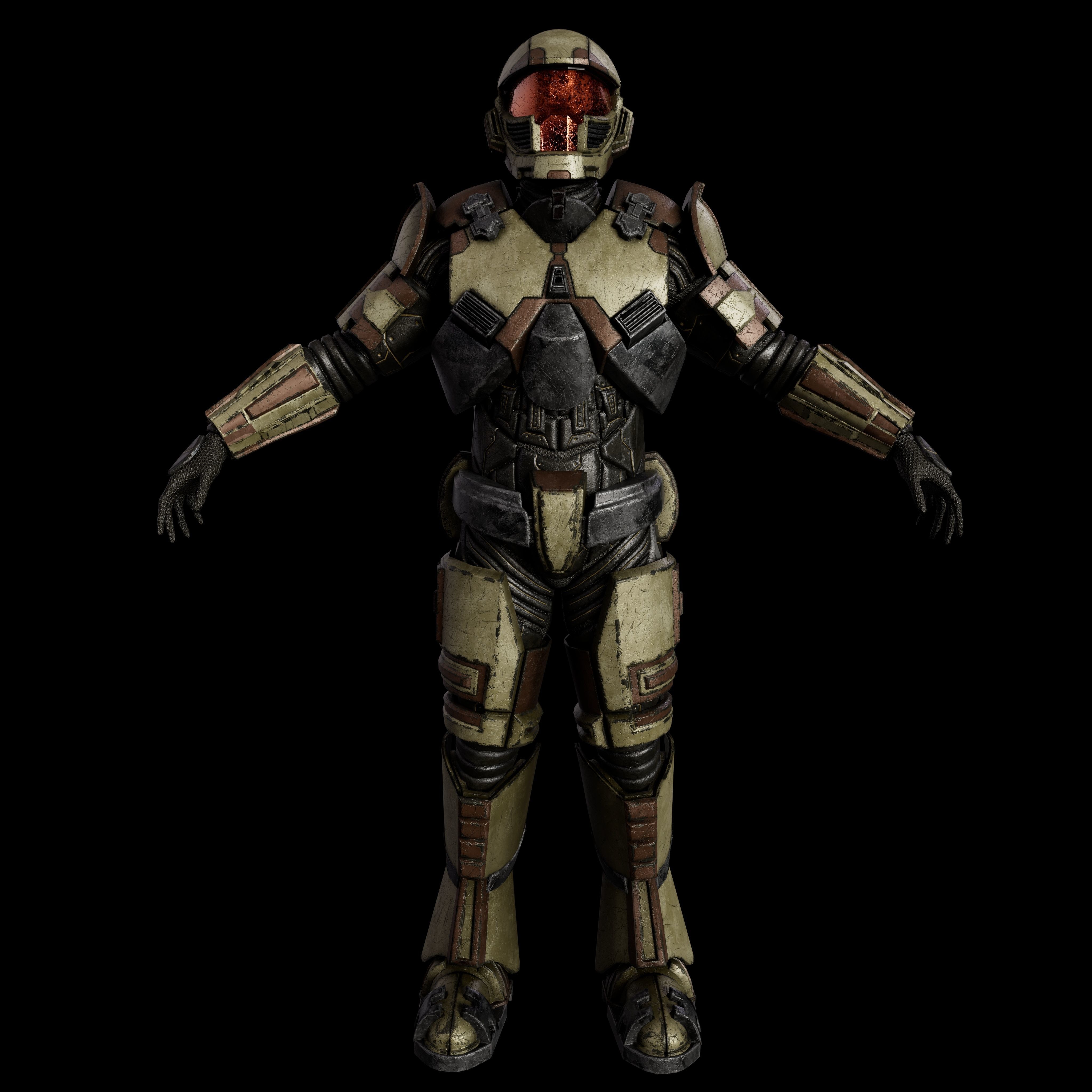 Sci-Fi Super Soldier Low-poly 3D model_0