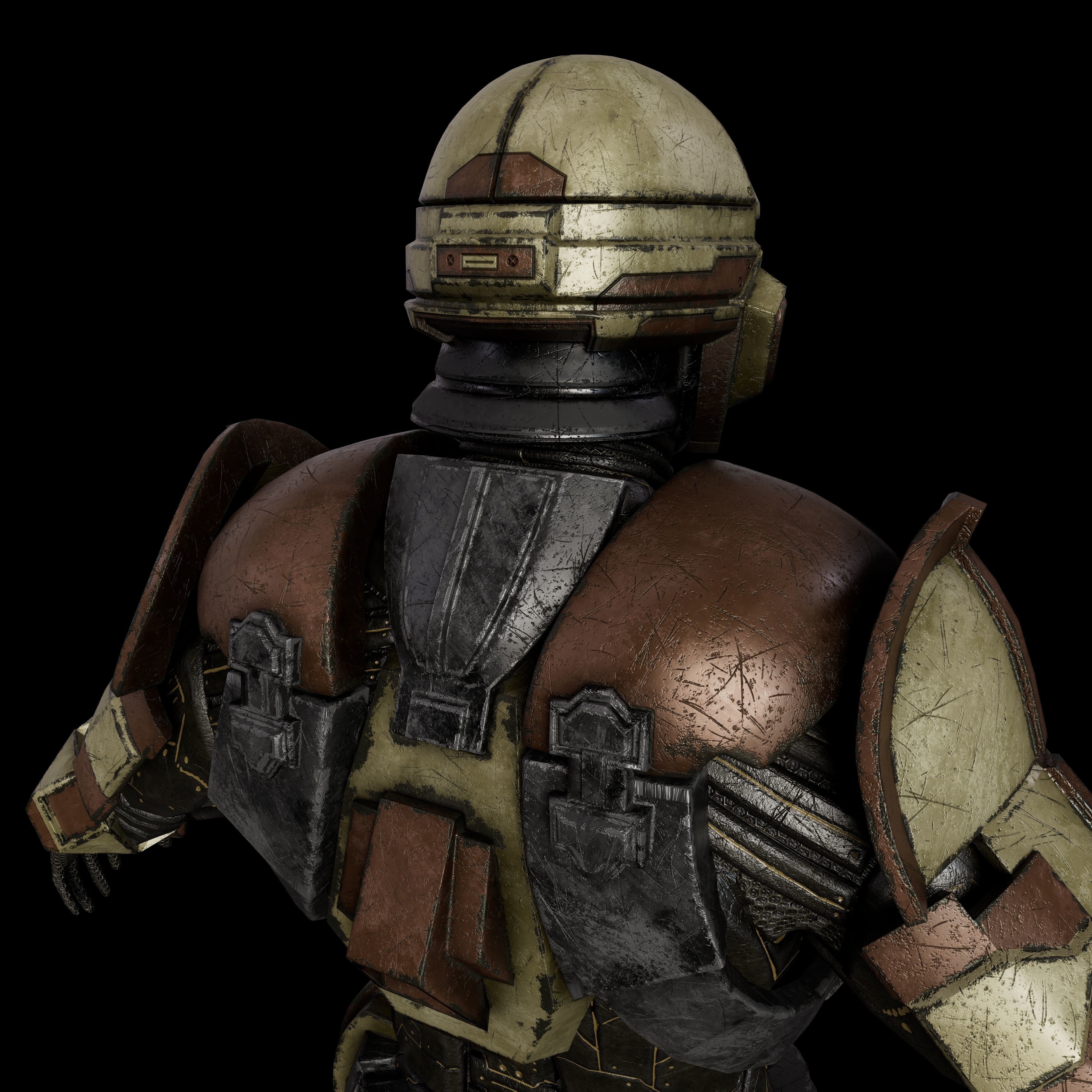 Sci-Fi Super Soldier Low-poly 3D model_1