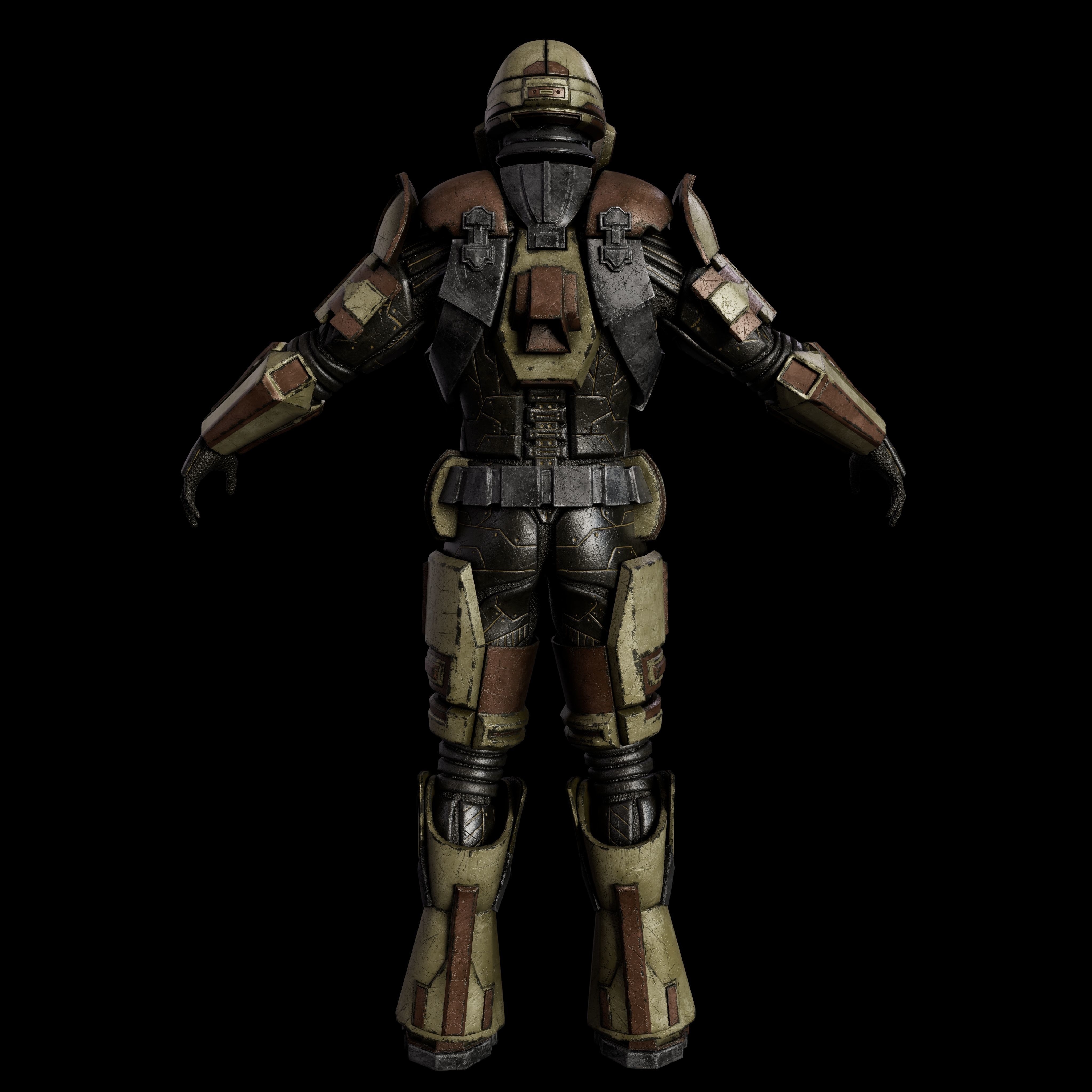 Sci-Fi Super Soldier Low-poly 3D model_3