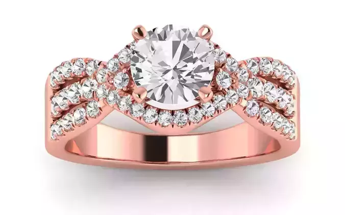 Solitaire Wedding Engagement Women Three Band Ring