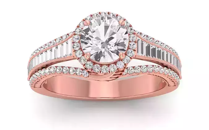 Solitaire Wedding Engagement Women Ring Baguette Ring