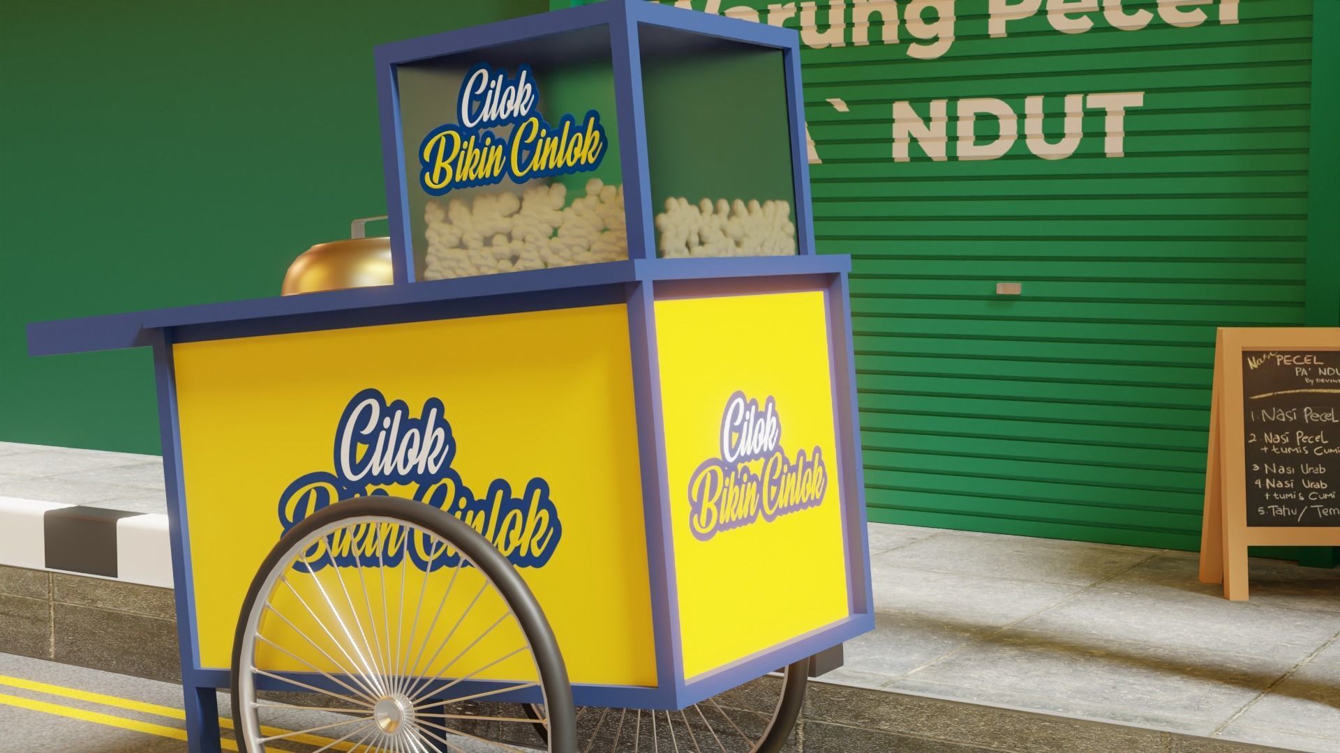 Indonesian High School Pedestrian 3D model_6