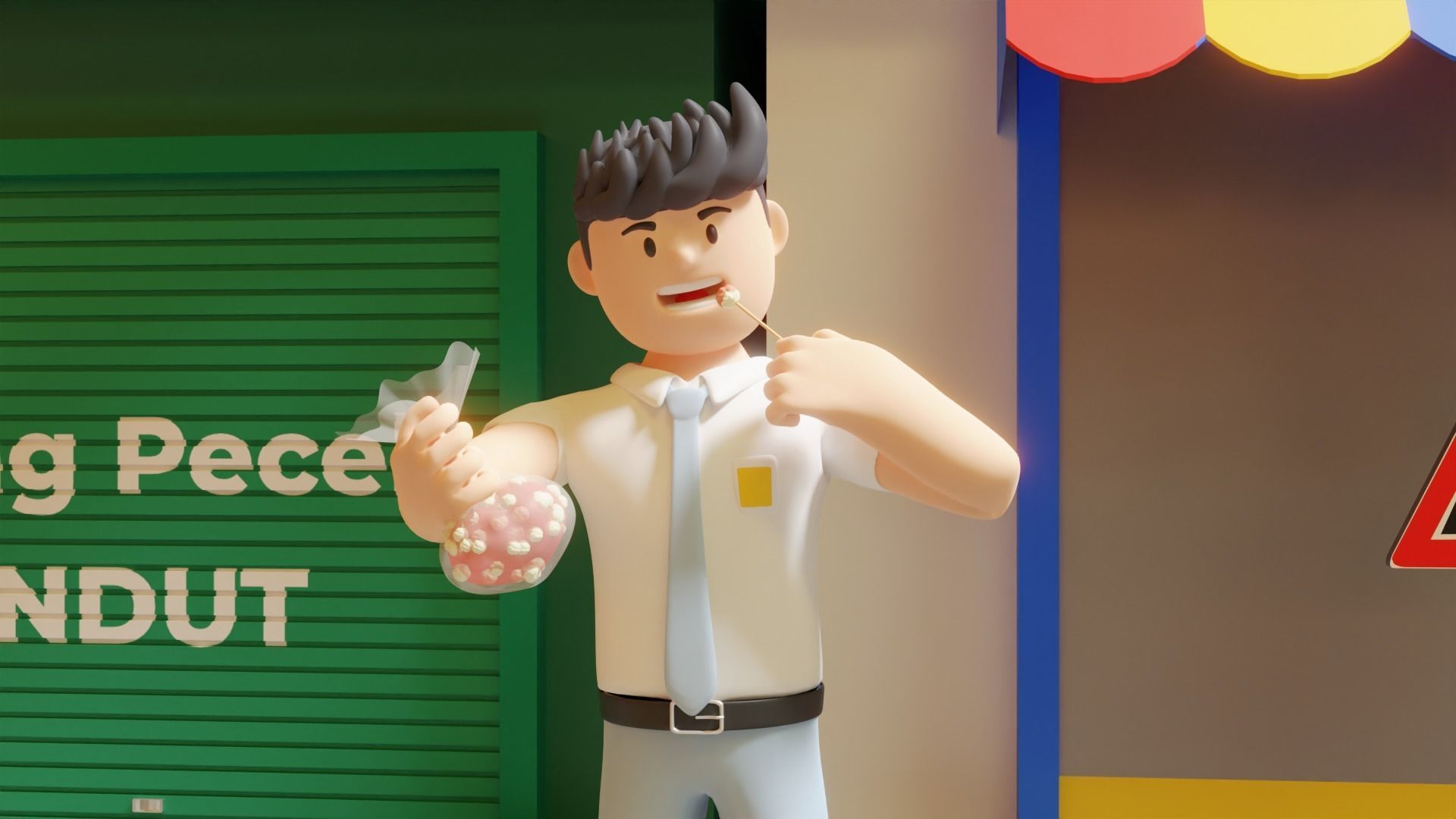 Indonesian High School Pedestrian 3D model_4