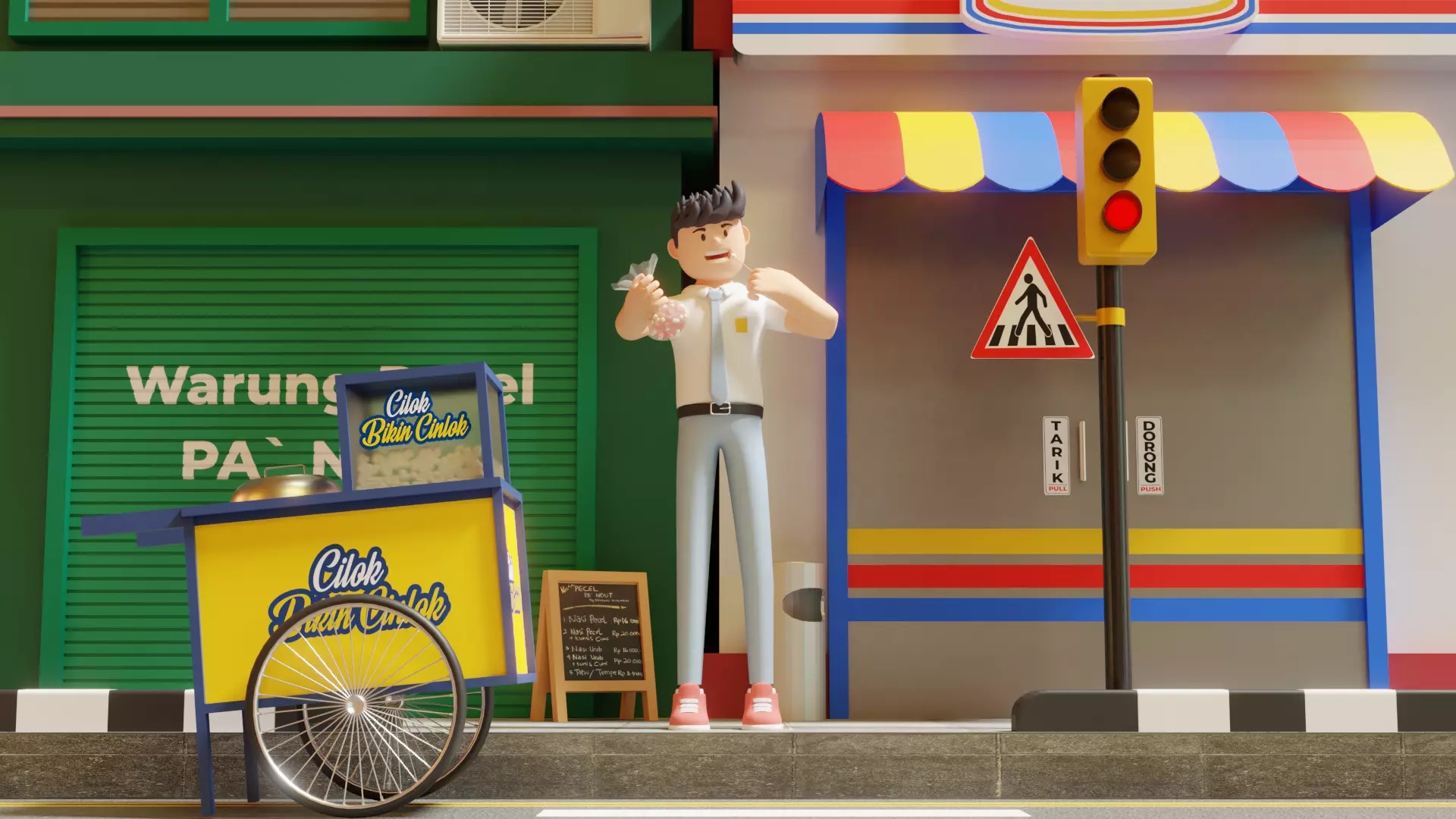 Indonesian High School Pedestrian 3D model_0