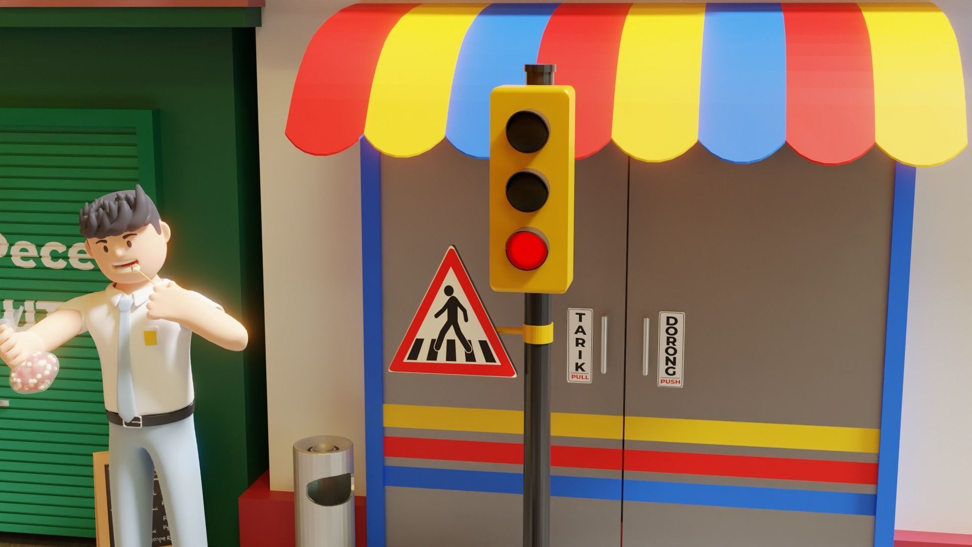 Indonesian High School Pedestrian 3D model_2