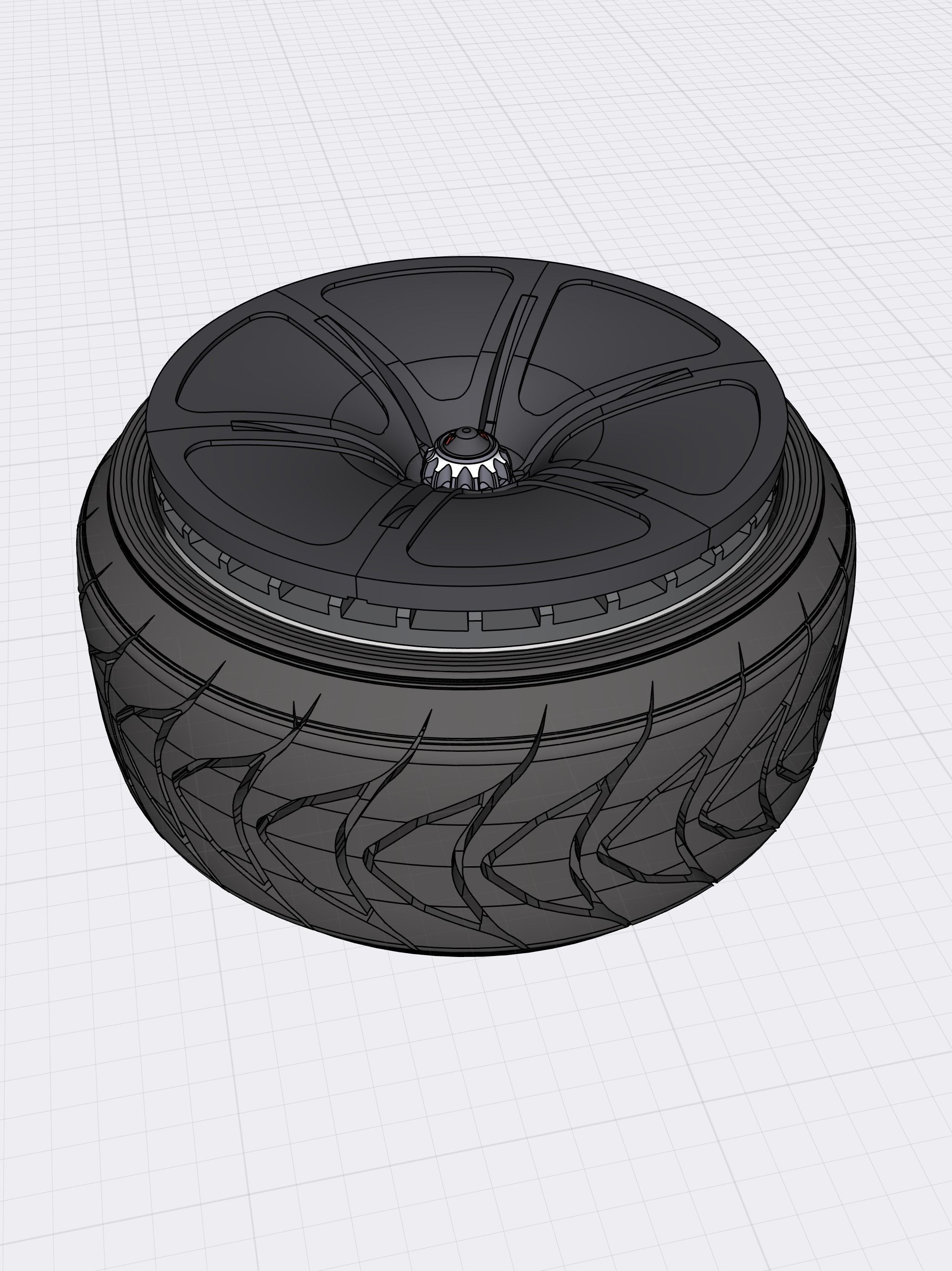 20inch HEX FANs Concave Wheel w Tires 3D print model_1