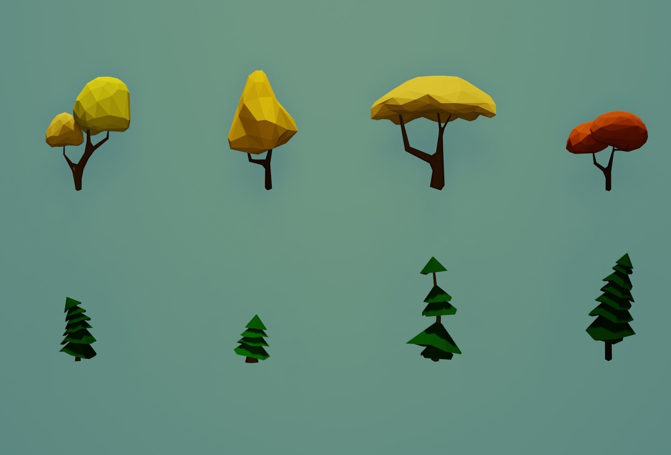 Natural pack Low-poly 3D model_5
