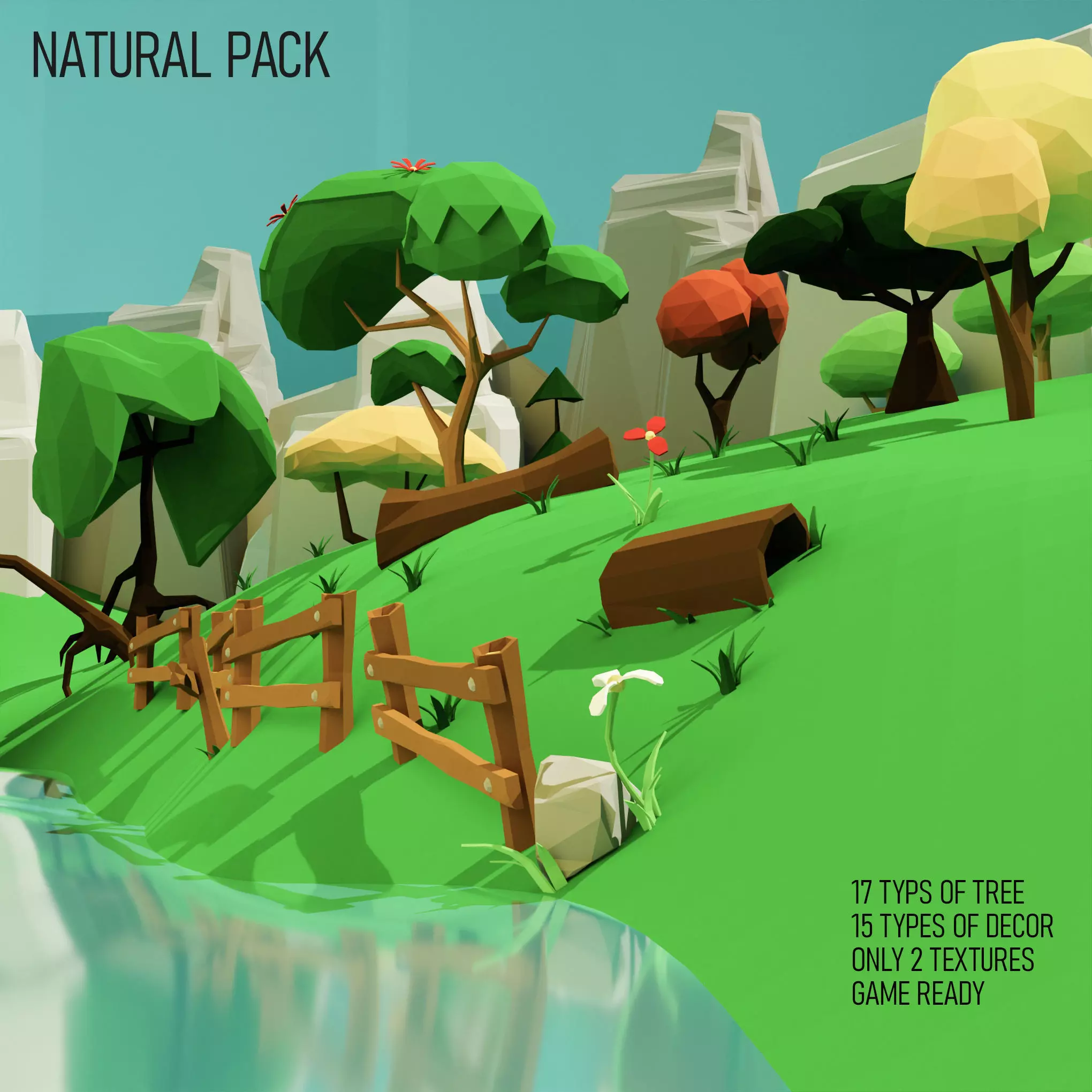 Natural pack Low-poly 3D model_0
