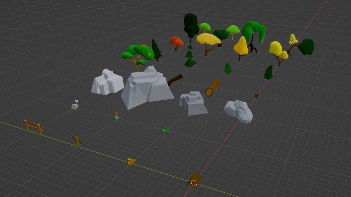 Natural pack Low-poly 3D model_25