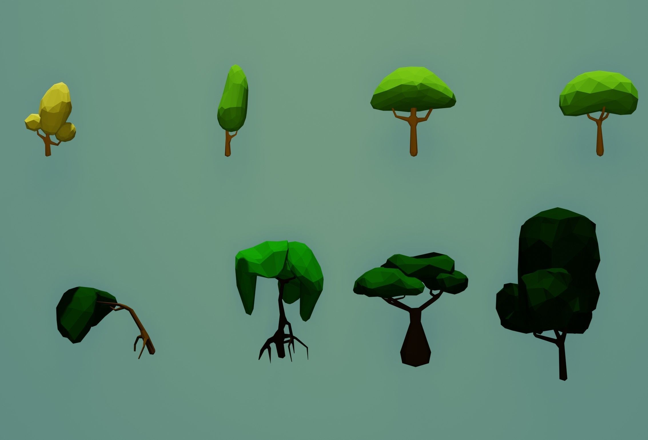 Natural pack Low-poly 3D model_4