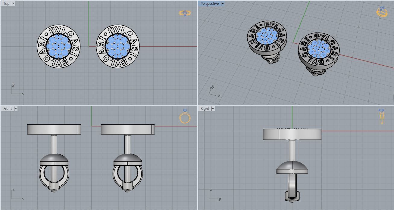 Bvlgari Earring 3D print model_5