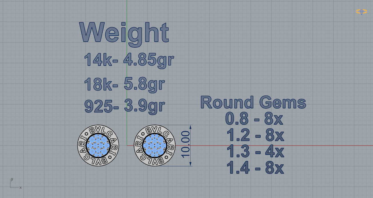 Bvlgari Earring 3D print model_3