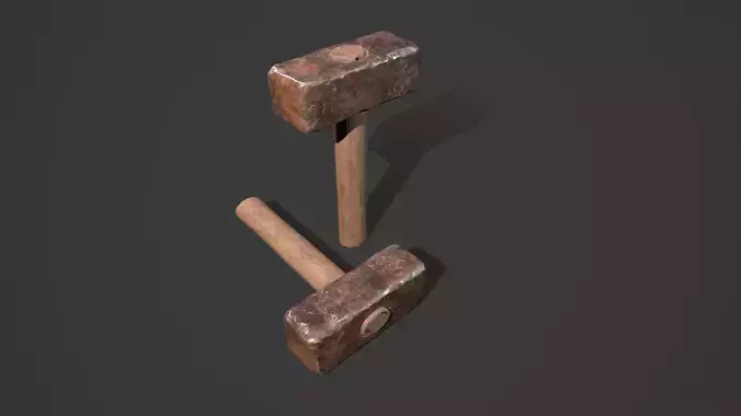 Blacksmith Iron Hammer Game Prop - Medieval Asset
