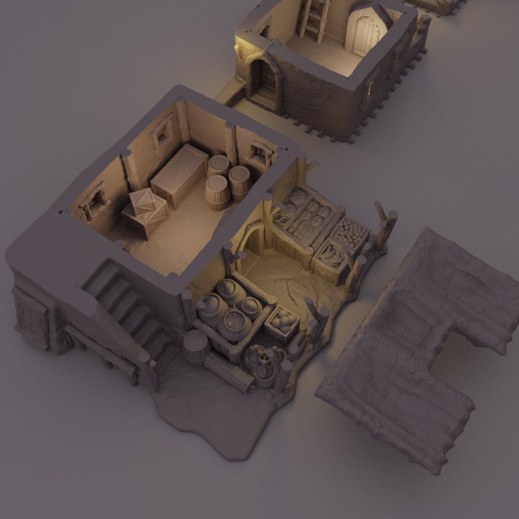 Arabian Merchant House Tabletop Terrain 28 MM 3D print model_5