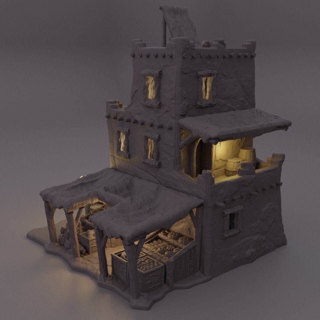 Arabian Merchant House Tabletop Terrain 28 MM 3D print model_3