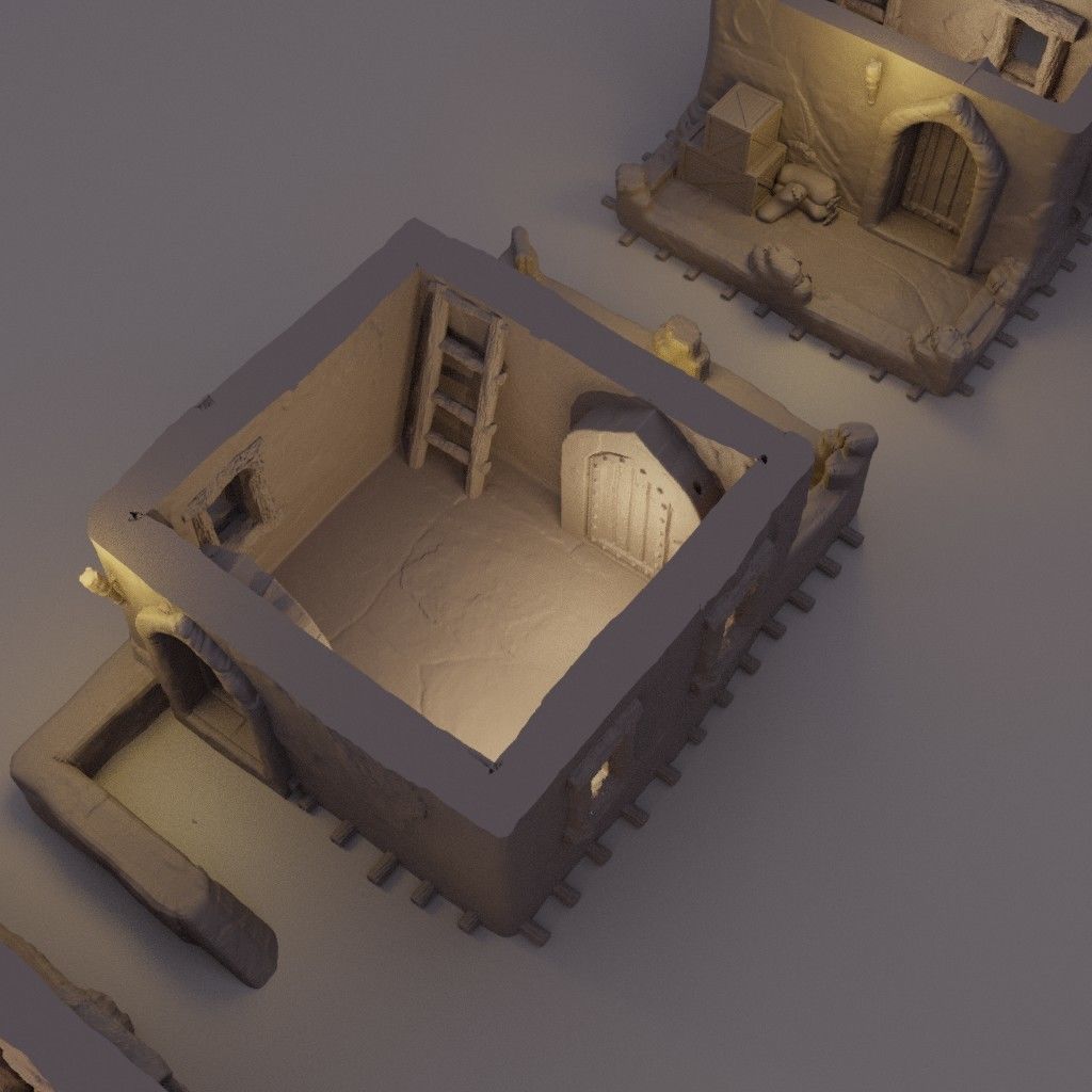 Arabian Merchant House Tabletop Terrain 28 MM 3D print model_6