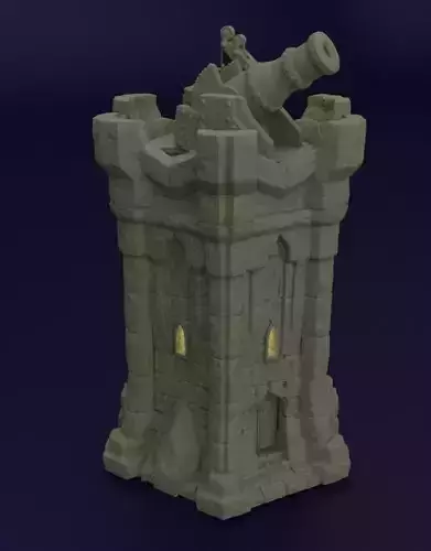 Dwarf Bombard Tower Tablotop Terrain 28 MM 3D print model