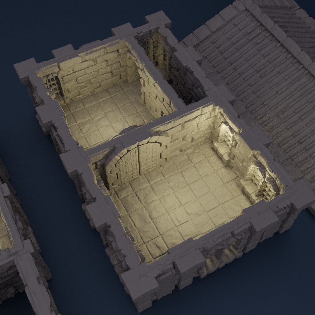 Medieval Bank Tabletop Terrain 28 MM 3D print model_7