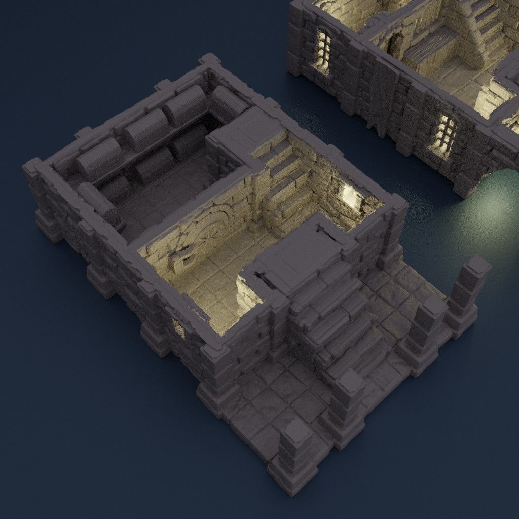 Medieval Bank Tabletop Terrain 28 MM 3D print model_5