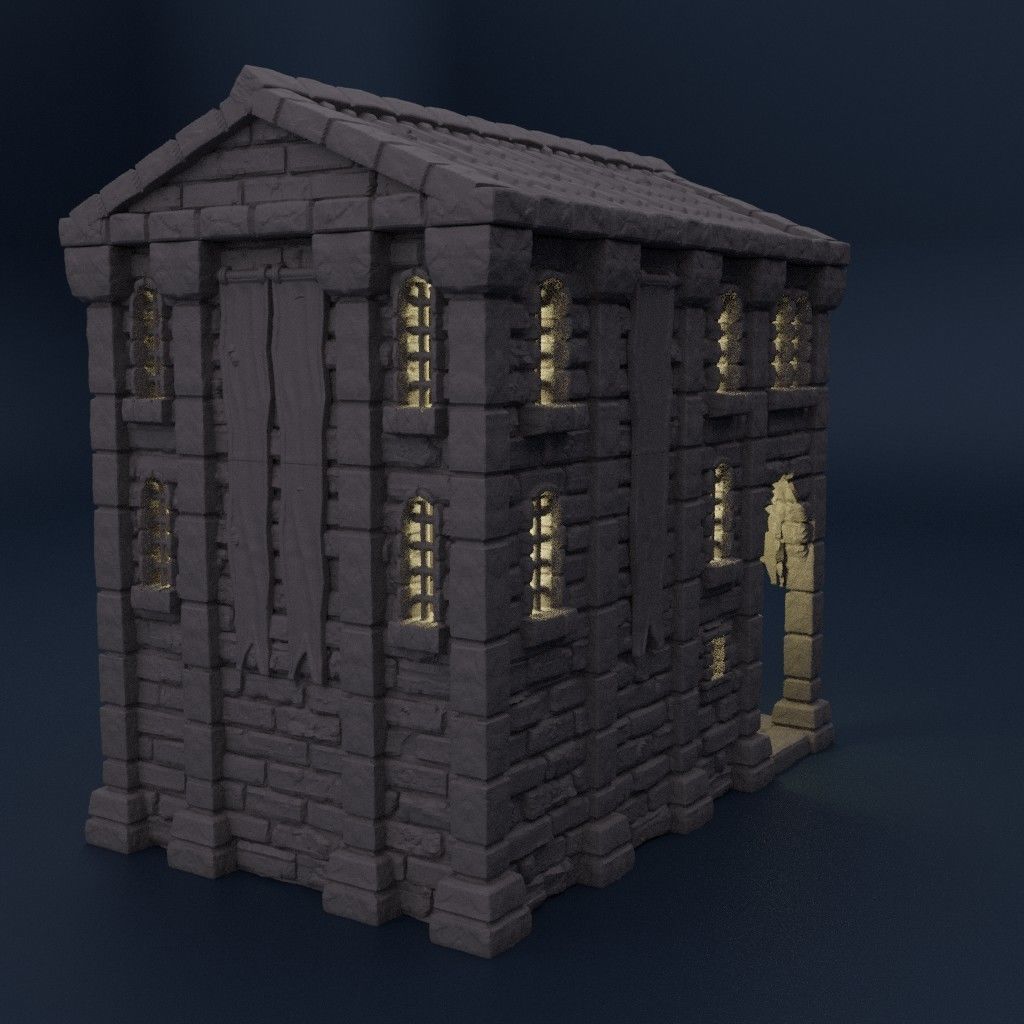 Medieval Bank Tabletop Terrain 28 MM 3D print model_2