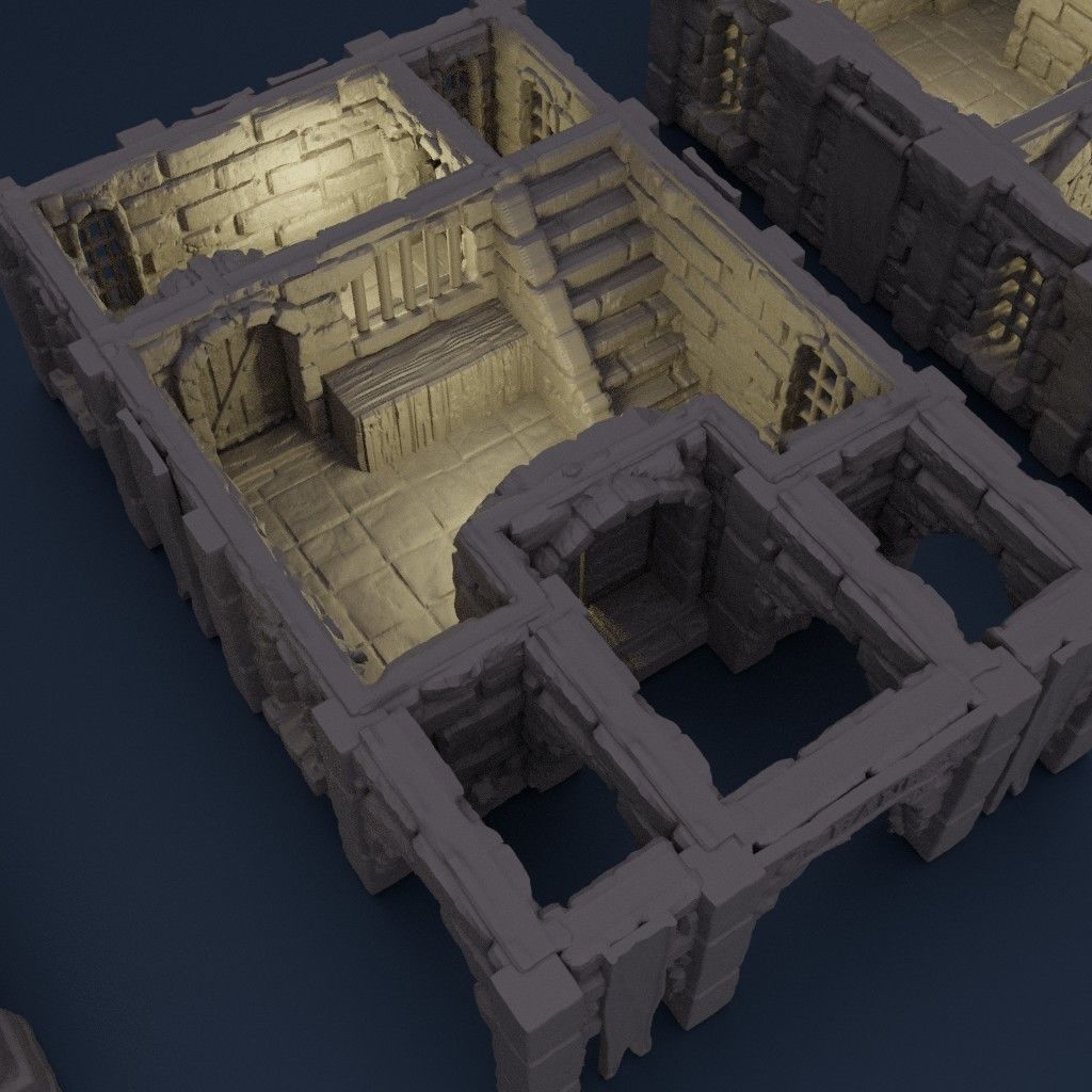 Medieval Bank Tabletop Terrain 28 MM 3D print model_6