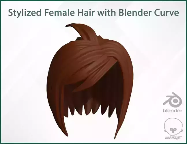 Stylize Female Hair with Blender curve 4
