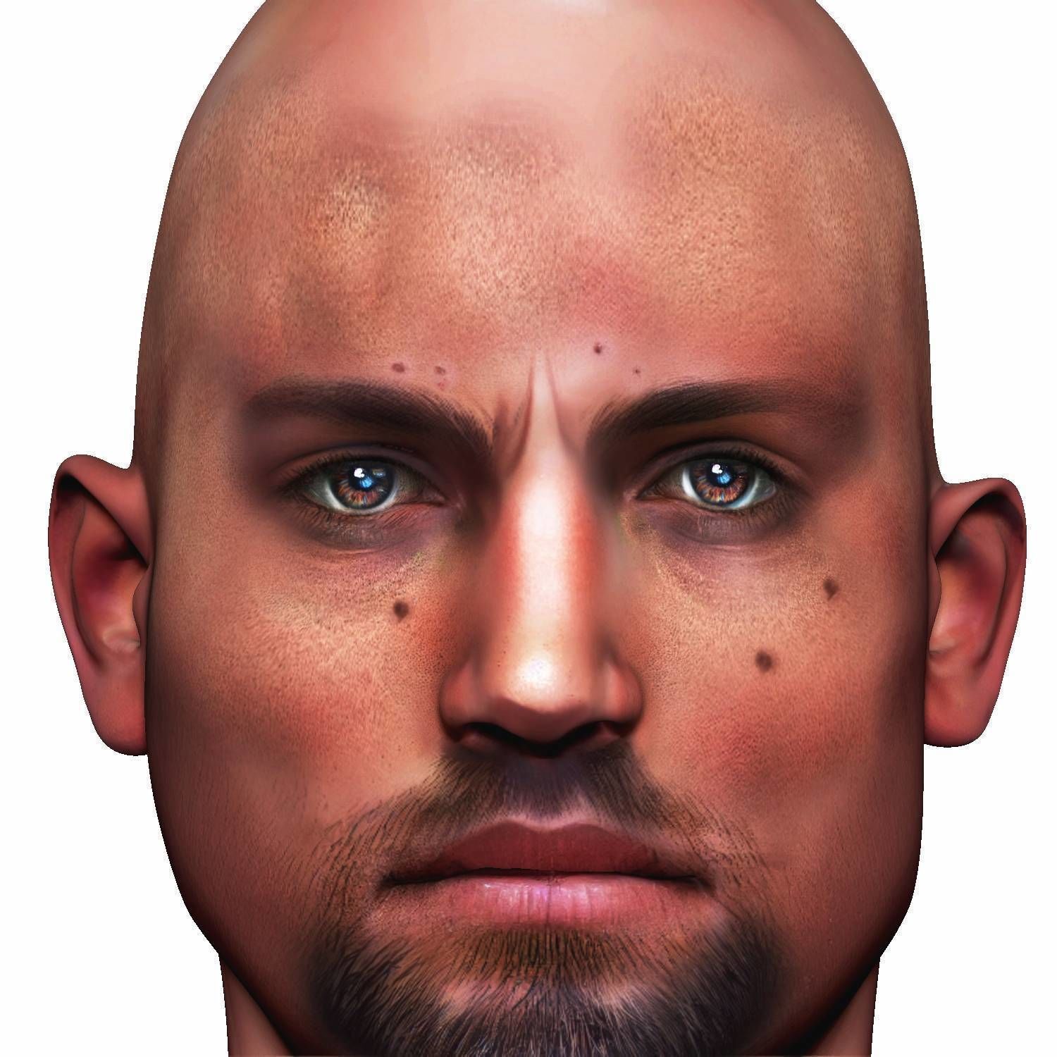 Male head Realistic Perfect Head Low-poly 3D model game ready Low-poly 3D model_2