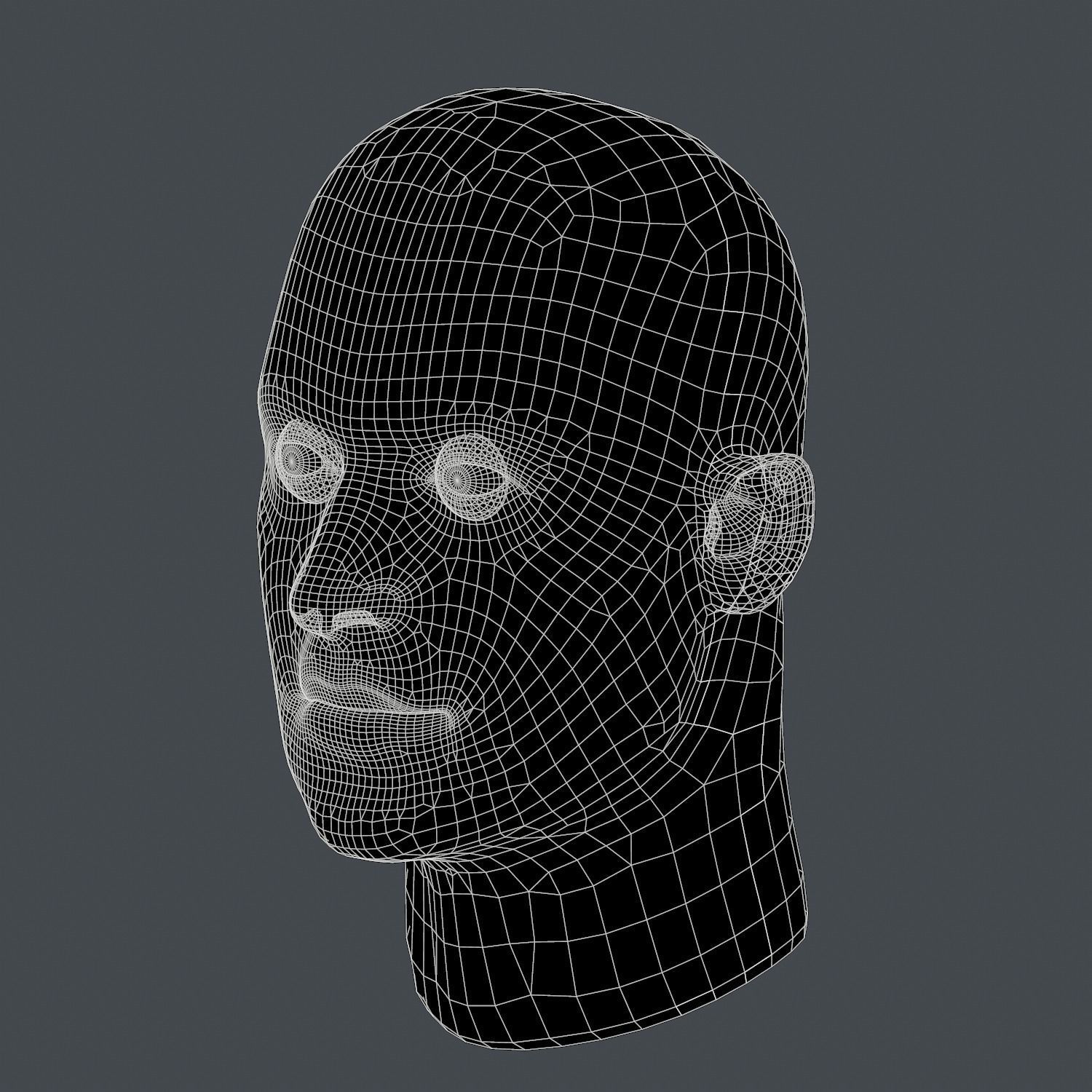 Male head Realistic Perfect Head Low-poly 3D model game ready Low-poly 3D model_13