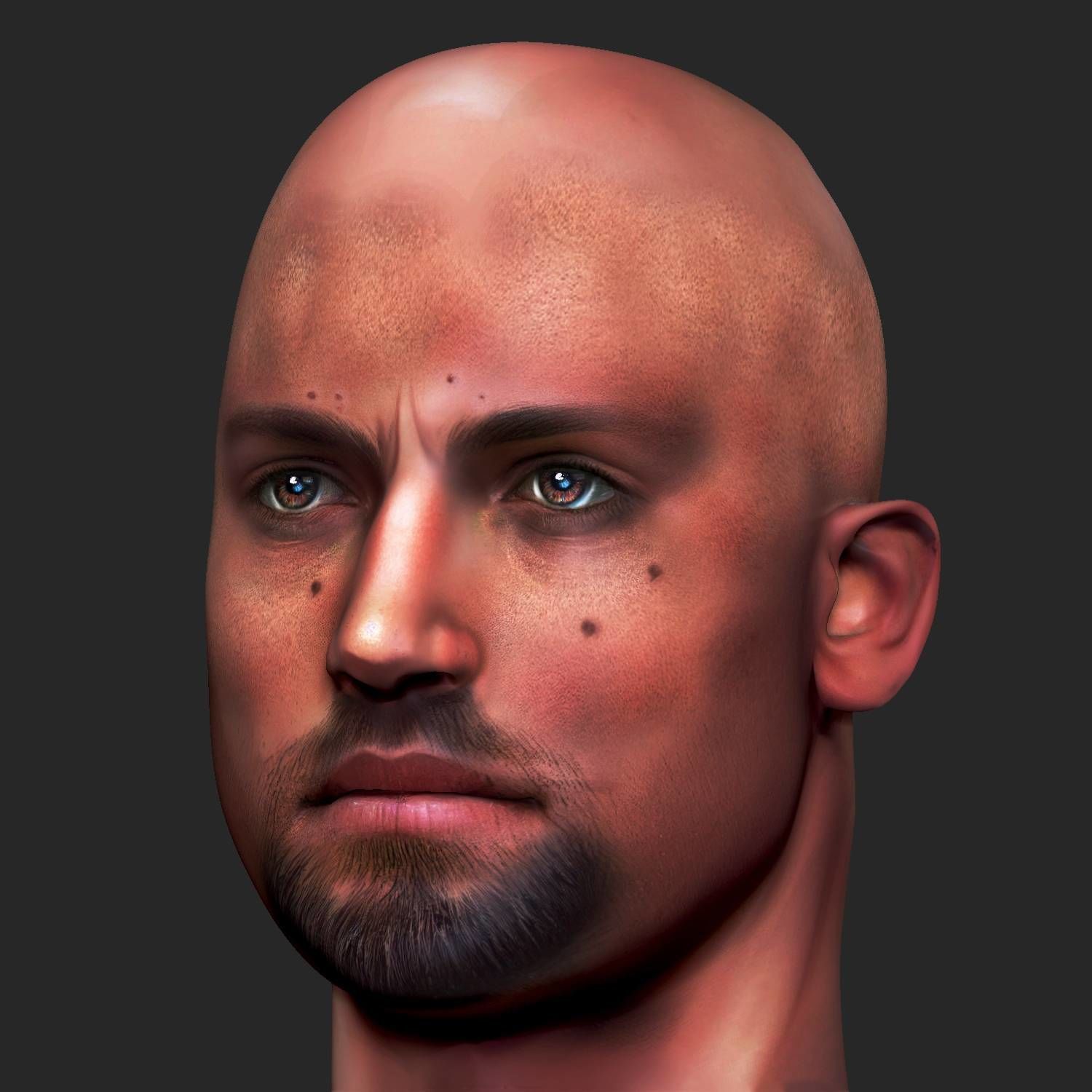 Male head Realistic Perfect Head Low-poly 3D model game ready Low-poly 3D model_4