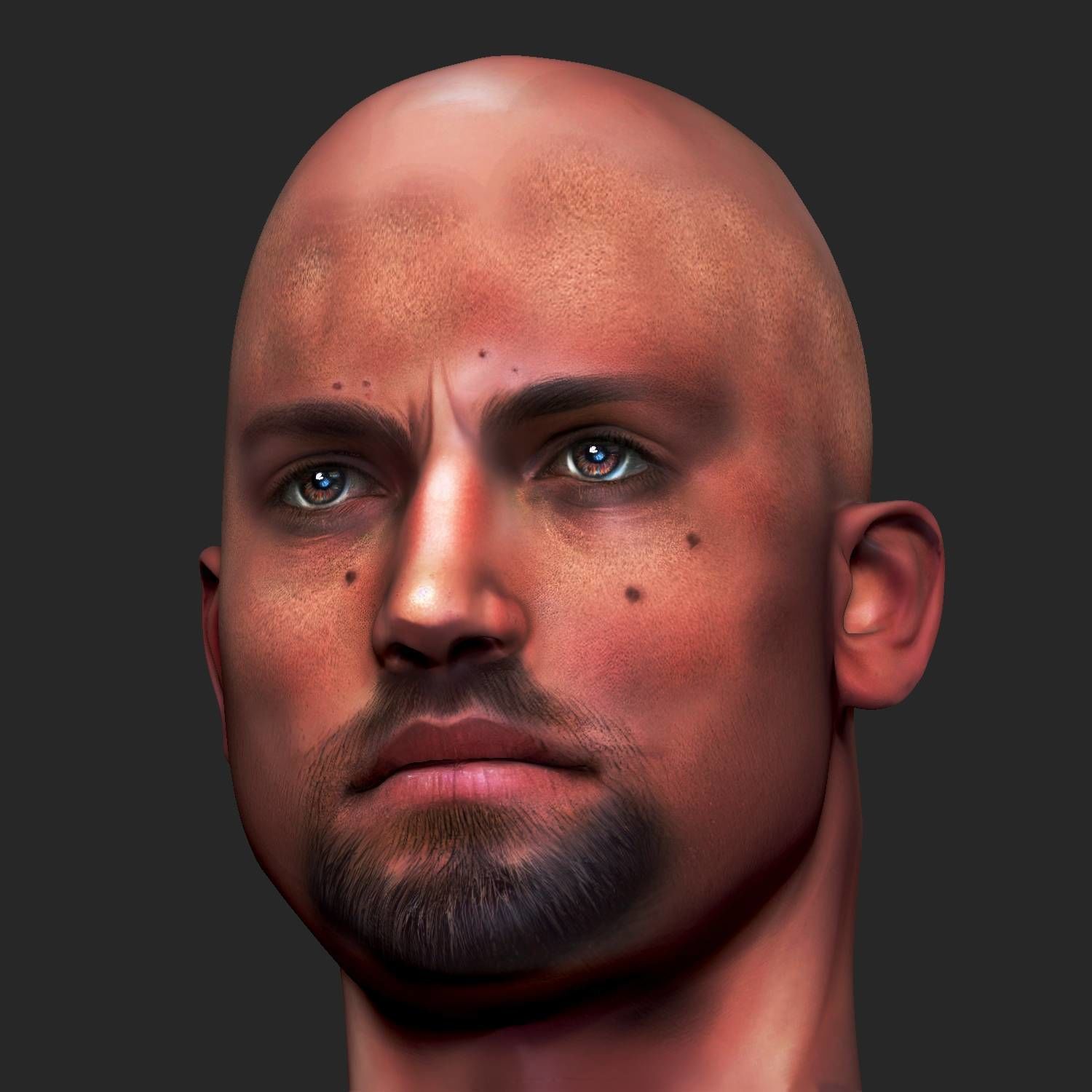 Male head Realistic Perfect Head Low-poly 3D model game ready Low-poly 3D model_9