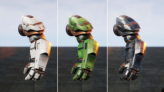 mechanical arm robot hand for a huge fat Mech 3D CG model Low-poly 3D model