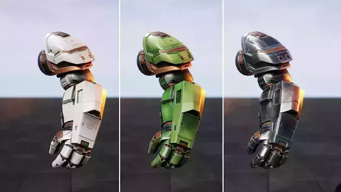 mechanical arm robot hand for a huge fat Mech 3D CG model Low-poly 3D model