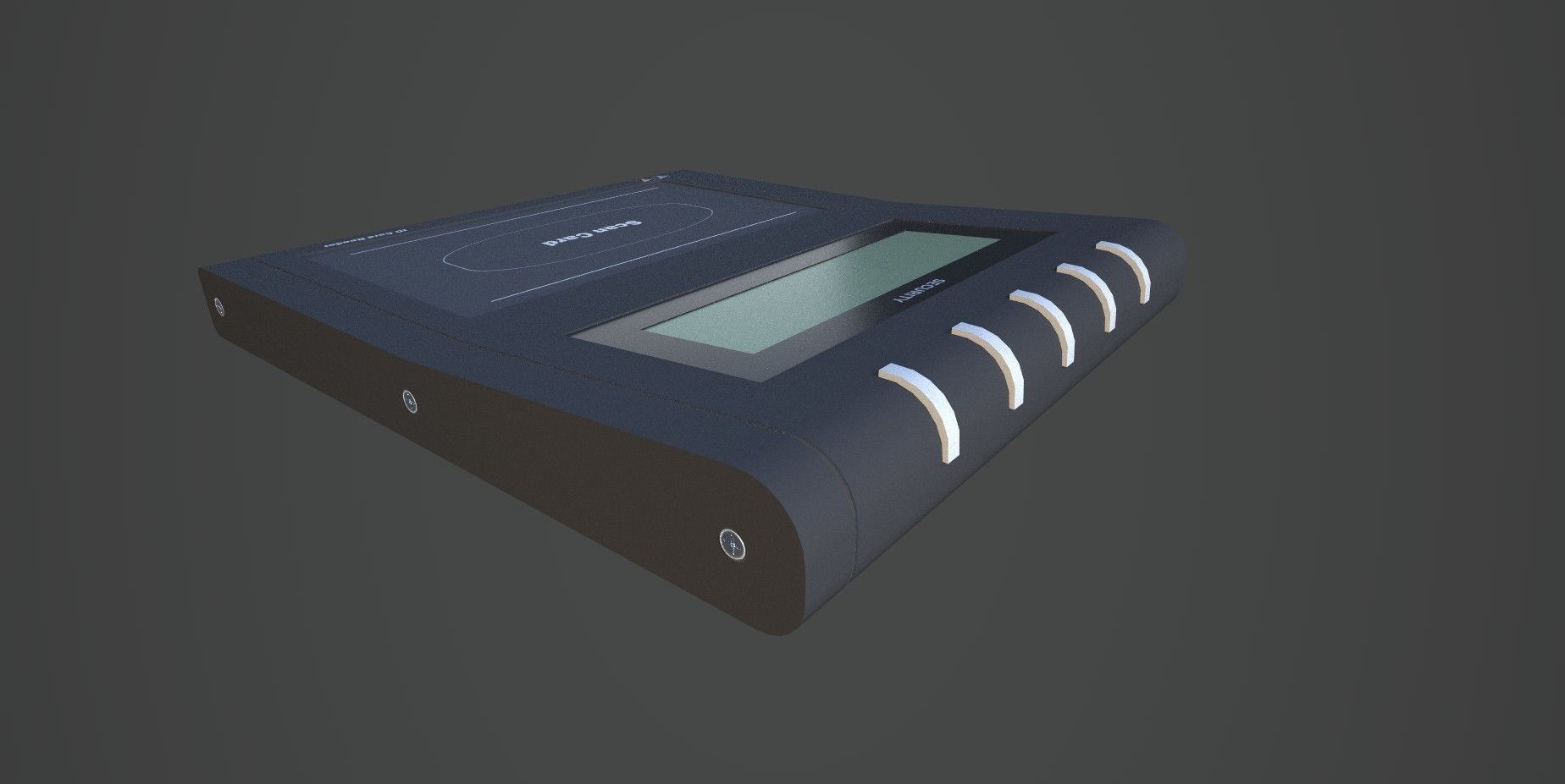 ID Card Reader Low-poly 3D model_1