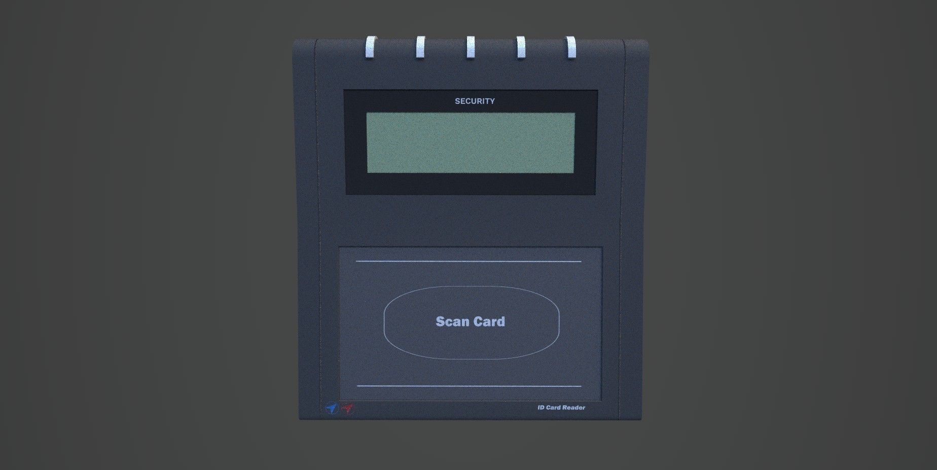 ID Card Reader Low-poly 3D model_3
