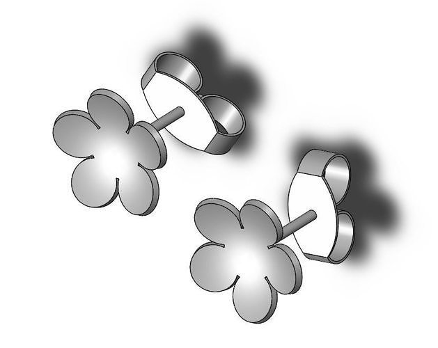Flower Earrings 3D print model