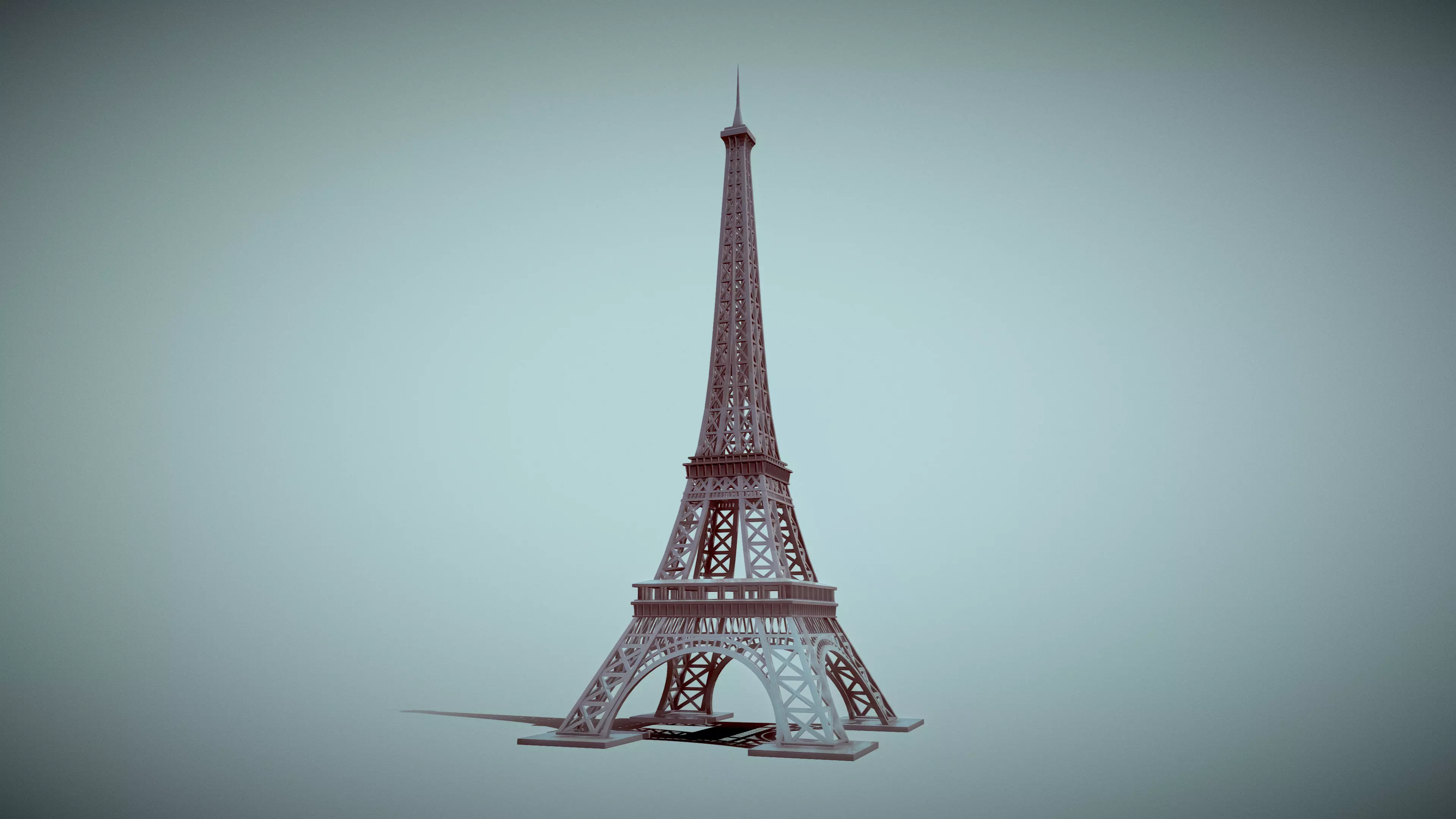 Eiffel Tower Low-poly 3D model