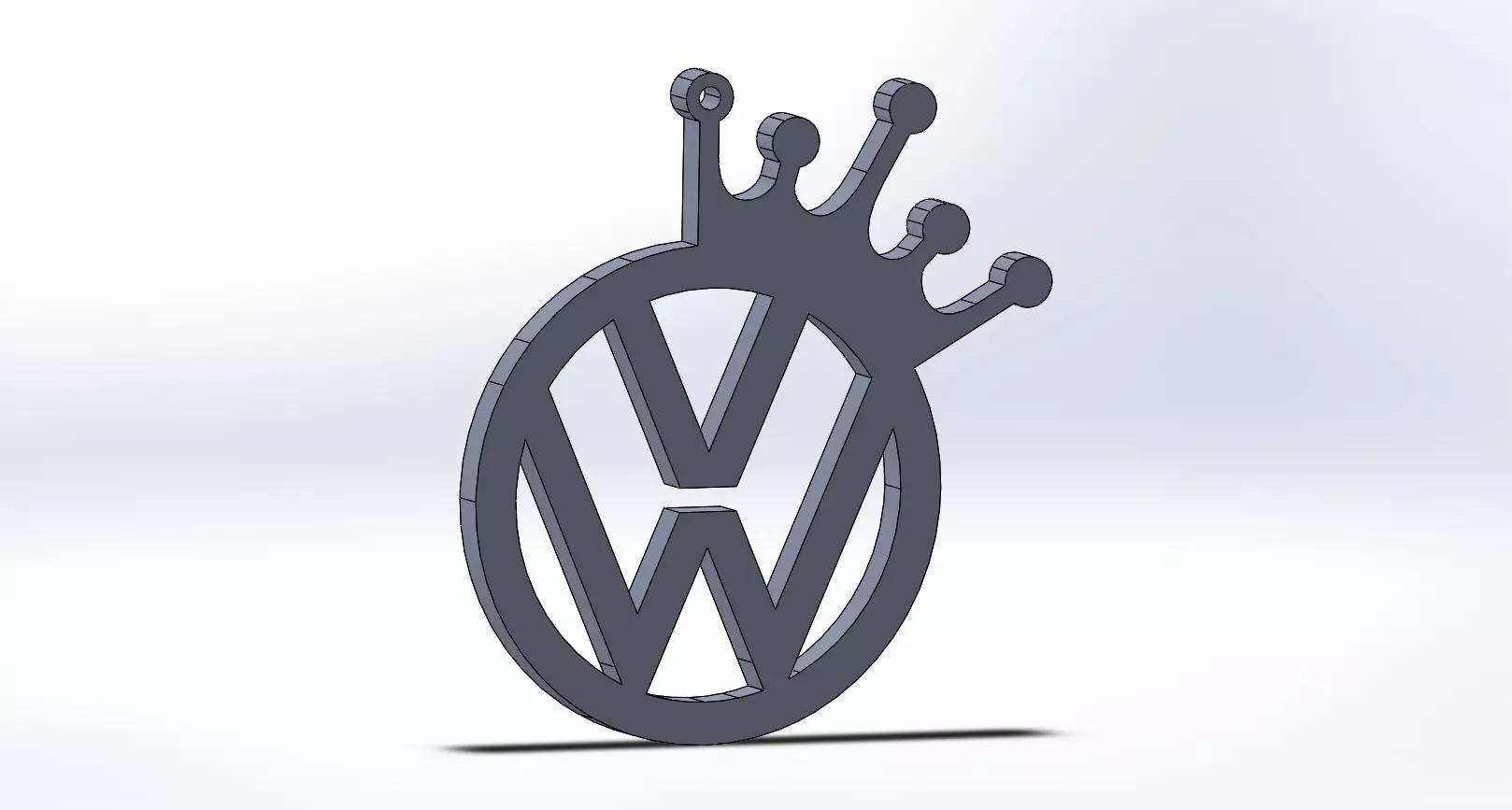 vw keychain king 3D print model_0