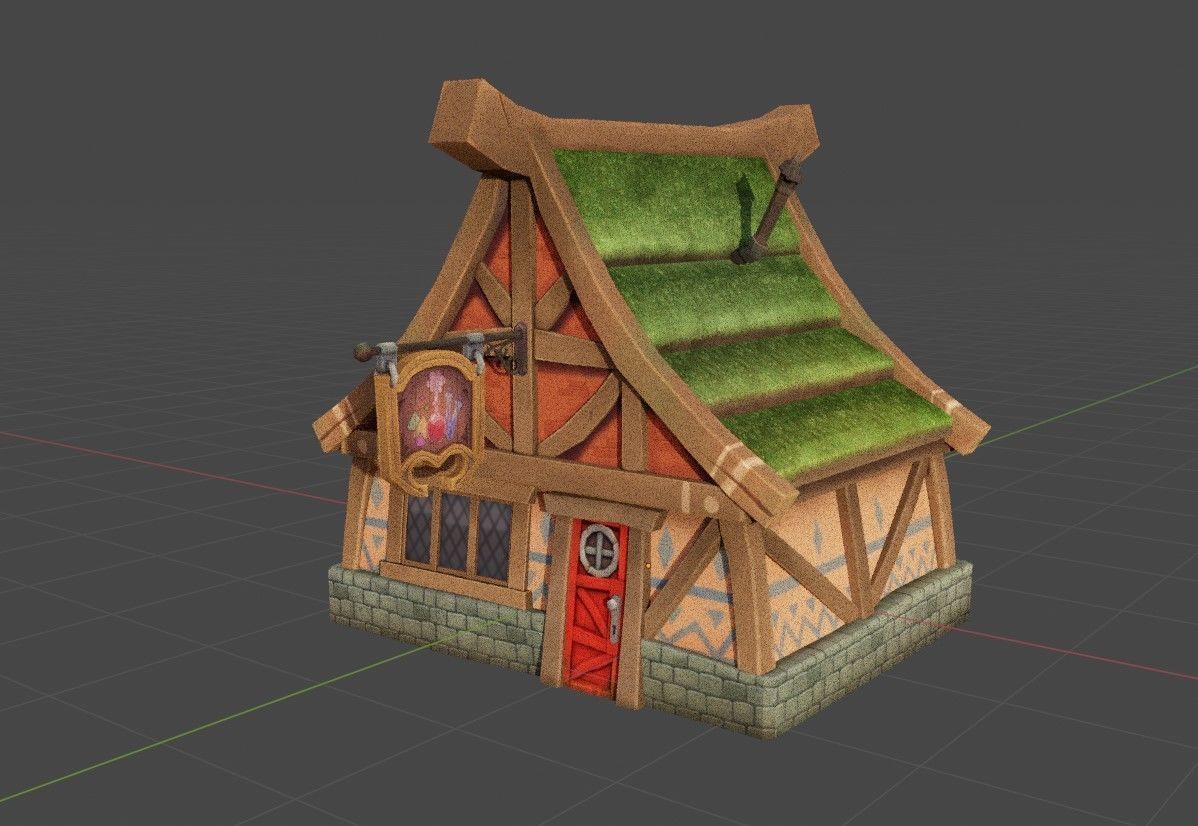 Magic Store Low-poly 3D model_1